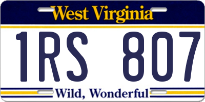 WV license plate 1RS807
