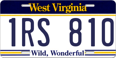 WV license plate 1RS810