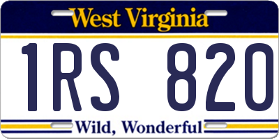 WV license plate 1RS820