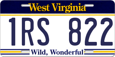 WV license plate 1RS822