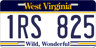 WV license plate 1RS825