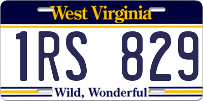 WV license plate 1RS829
