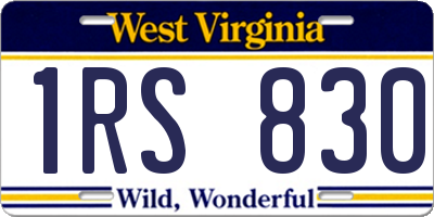 WV license plate 1RS830