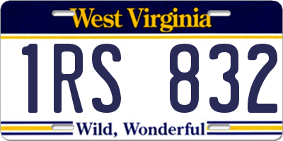 WV license plate 1RS832