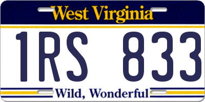 WV license plate 1RS833