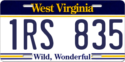 WV license plate 1RS835