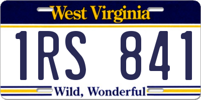 WV license plate 1RS841