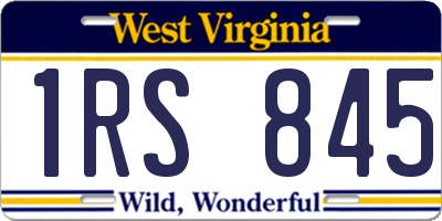 WV license plate 1RS845