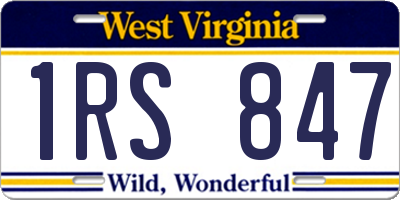 WV license plate 1RS847