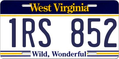 WV license plate 1RS852