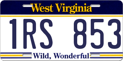 WV license plate 1RS853