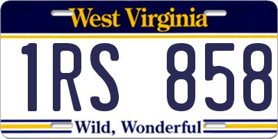 WV license plate 1RS858