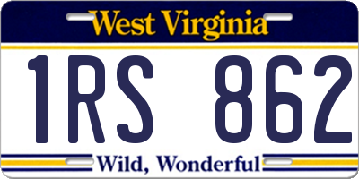 WV license plate 1RS862