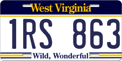 WV license plate 1RS863