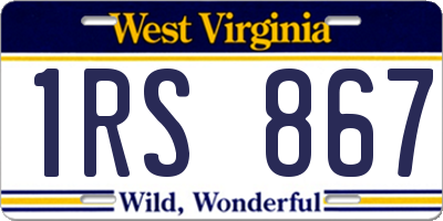 WV license plate 1RS867
