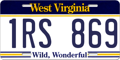 WV license plate 1RS869
