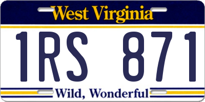 WV license plate 1RS871
