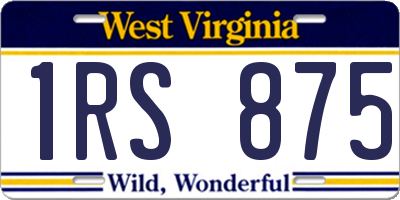 WV license plate 1RS875
