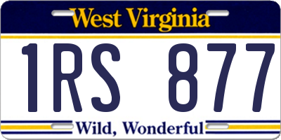 WV license plate 1RS877