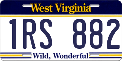 WV license plate 1RS882