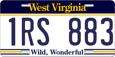 WV license plate 1RS883