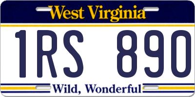 WV license plate 1RS890