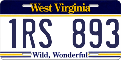 WV license plate 1RS893