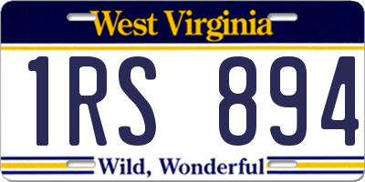 WV license plate 1RS894