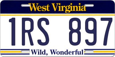 WV license plate 1RS897