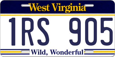 WV license plate 1RS905