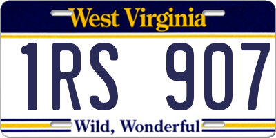 WV license plate 1RS907