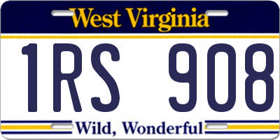 WV license plate 1RS908