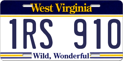 WV license plate 1RS910