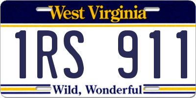 WV license plate 1RS911