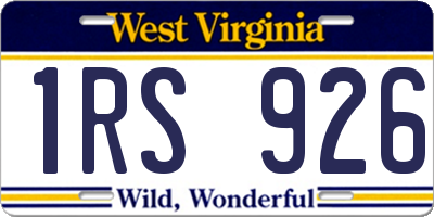 WV license plate 1RS926