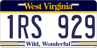 WV license plate 1RS929