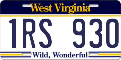 WV license plate 1RS930