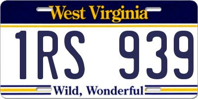 WV license plate 1RS939