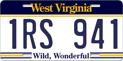 WV license plate 1RS941