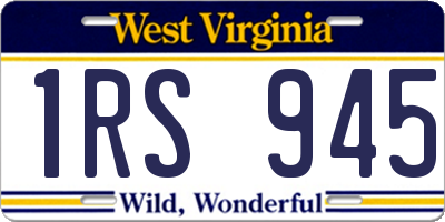 WV license plate 1RS945