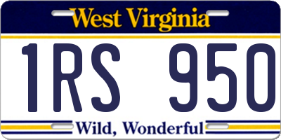WV license plate 1RS950
