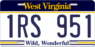 WV license plate 1RS951