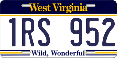 WV license plate 1RS952