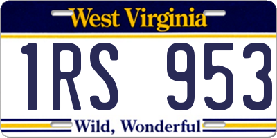WV license plate 1RS953