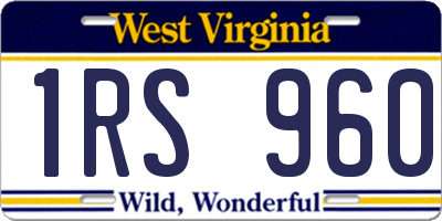 WV license plate 1RS960
