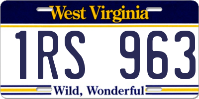 WV license plate 1RS963