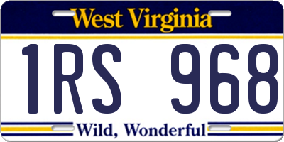 WV license plate 1RS968