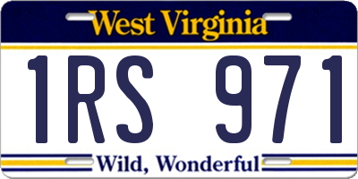 WV license plate 1RS971