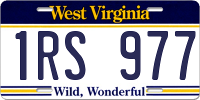 WV license plate 1RS977