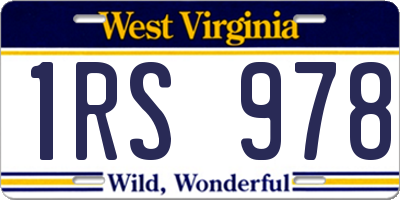 WV license plate 1RS978